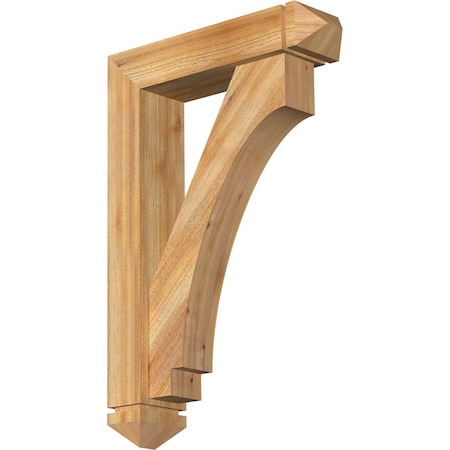 Imperial Arts And Crafts Rough Sawn Bracket W/ Offset Brace, Western Red Cedar, 6W X 24D X 36H